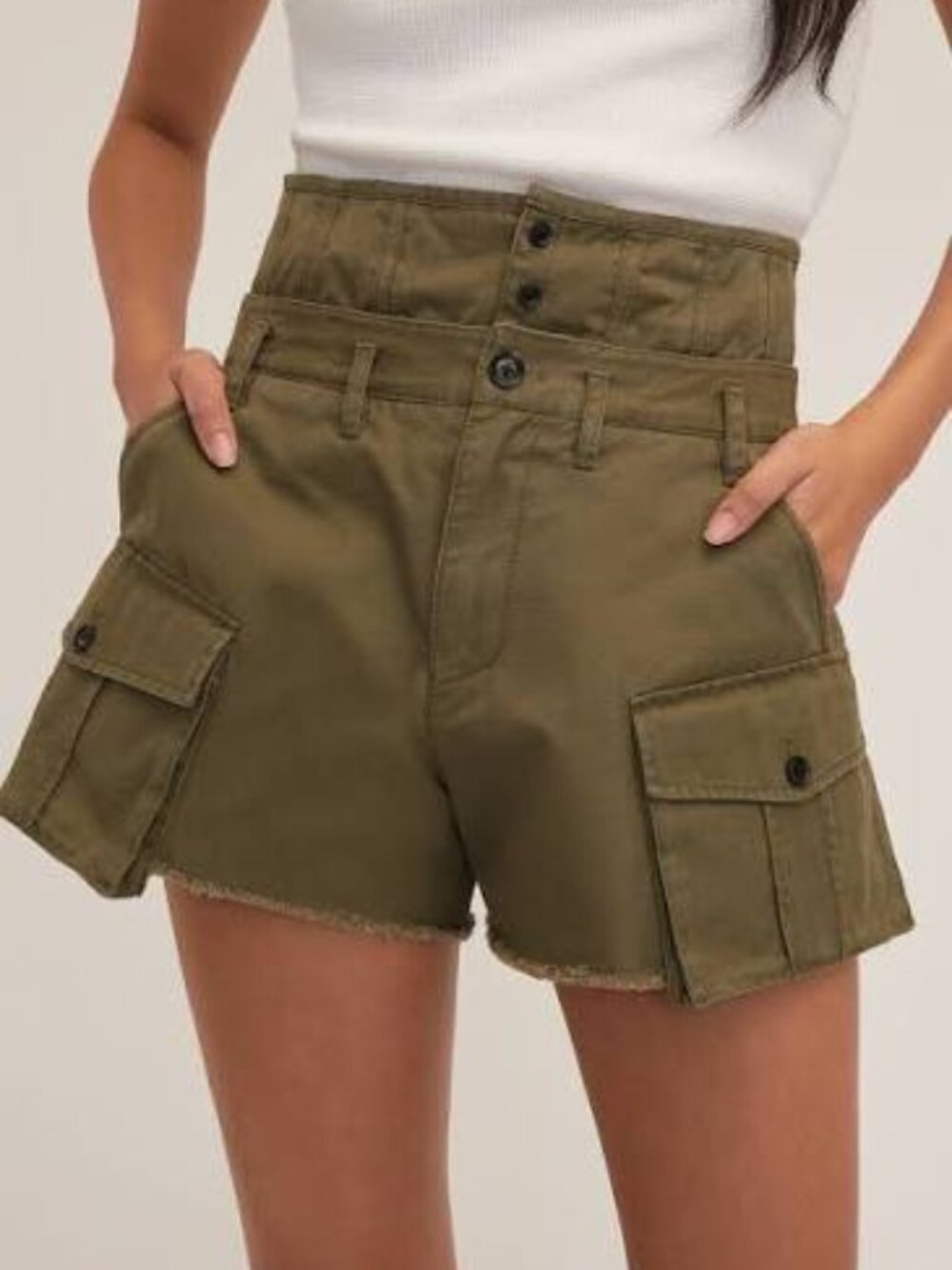 Marissa Webb Easton Canvas Corset Cargo Short